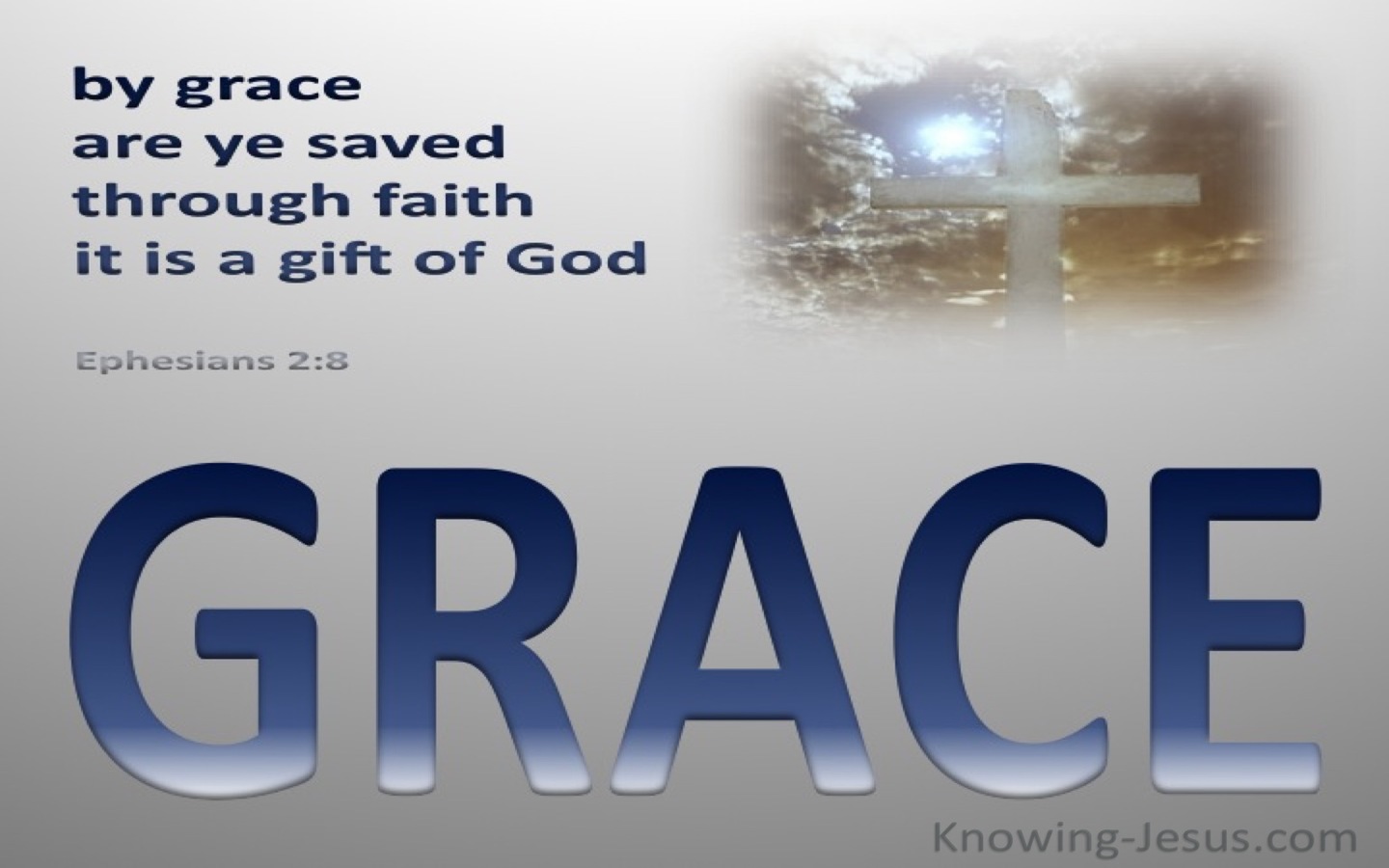Ephesians 2:8 Saved by Grace (blue)